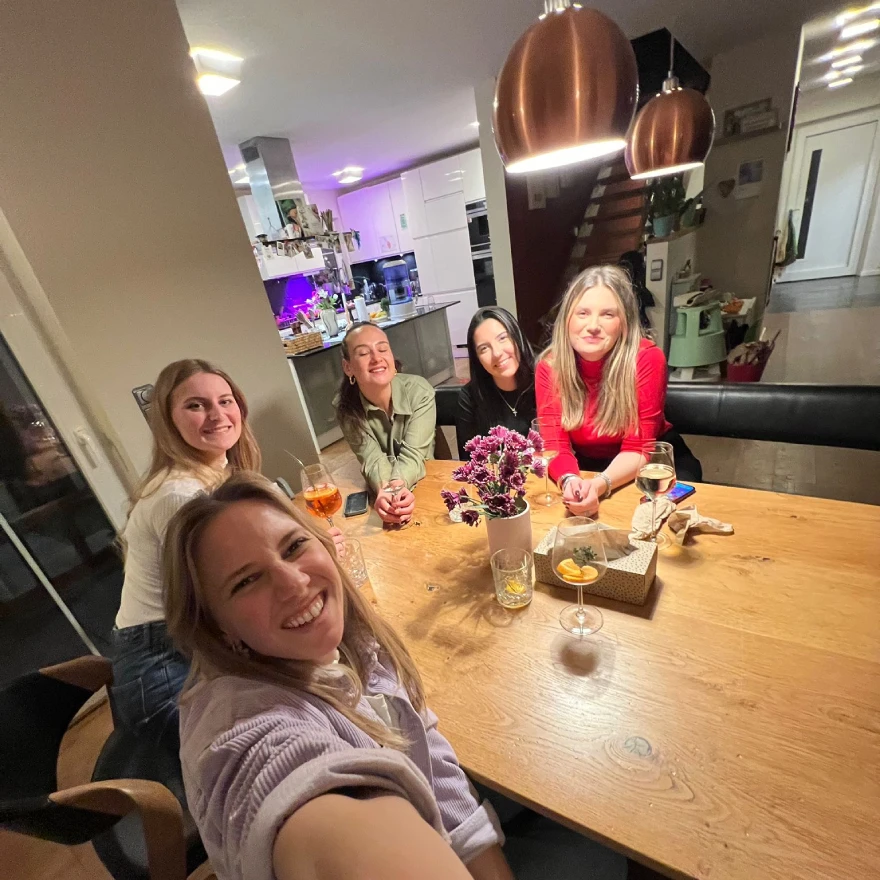 Friends at table